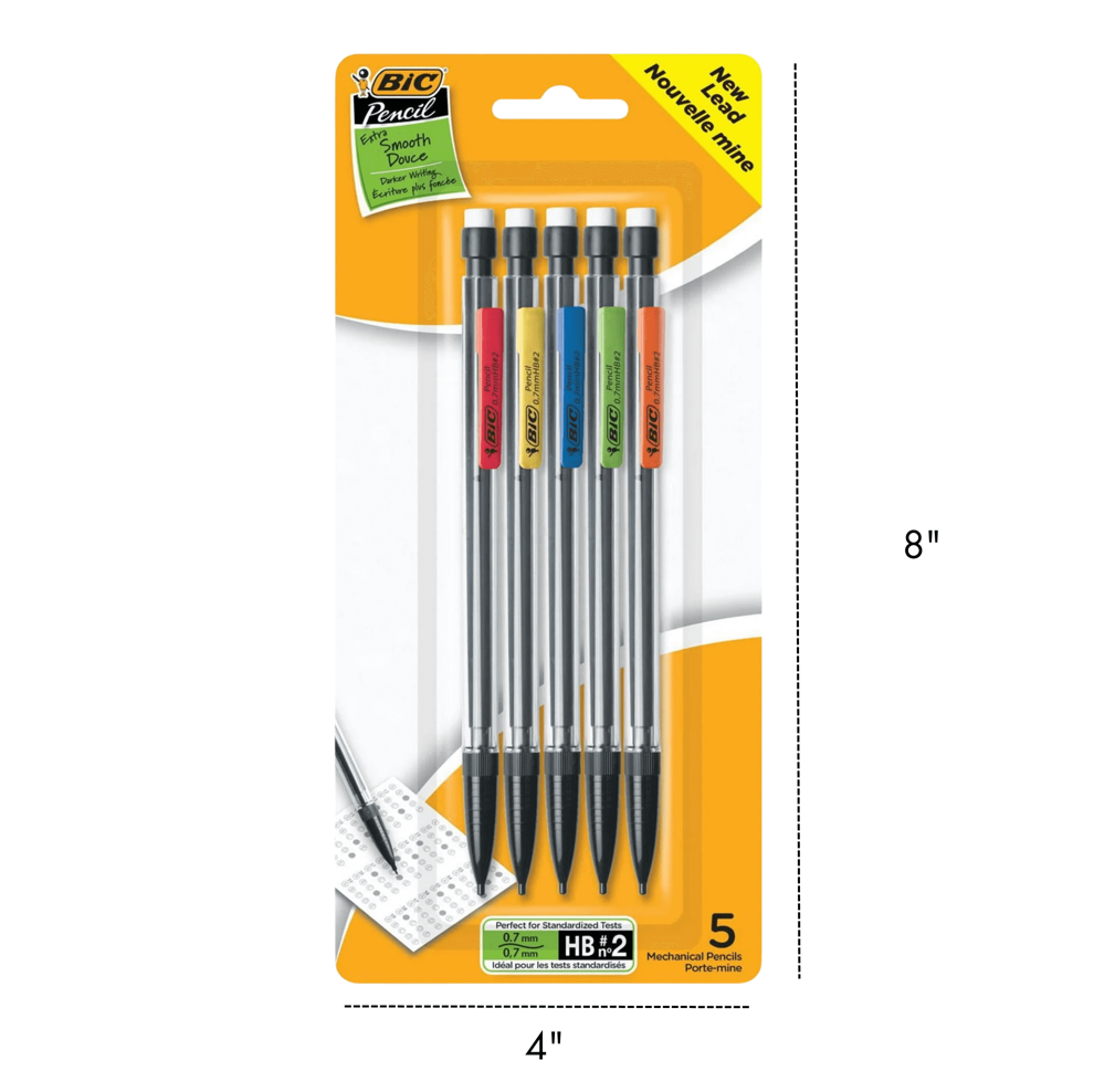 BIC LEAD PENCIL - EXTRA SMOOTH 0.7MM 5PCS