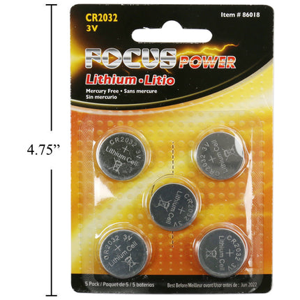 FOCUS ELECTRONICS 4-Pack CR2032 3V Lithium Batteries - 86018