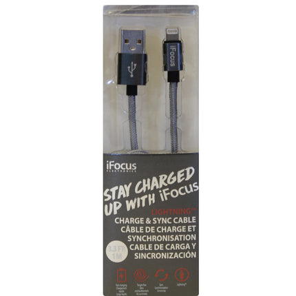 iFOCUS Lightning Charge & Sync cable Grey - 86406-GY