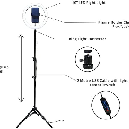 IFOCUS 10-Inch Ring Light with Mini Tripod - 86870