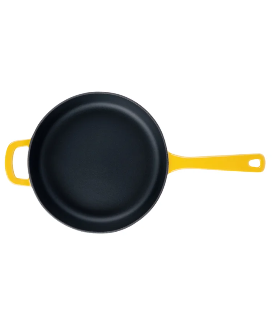 Chuck Hughes, Cast Iron Deep Skillet, 3.75 L (4 qt.), Yellow