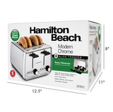 HAMILTON BEACH MODERN CHROME 4 SLICE TOASTER