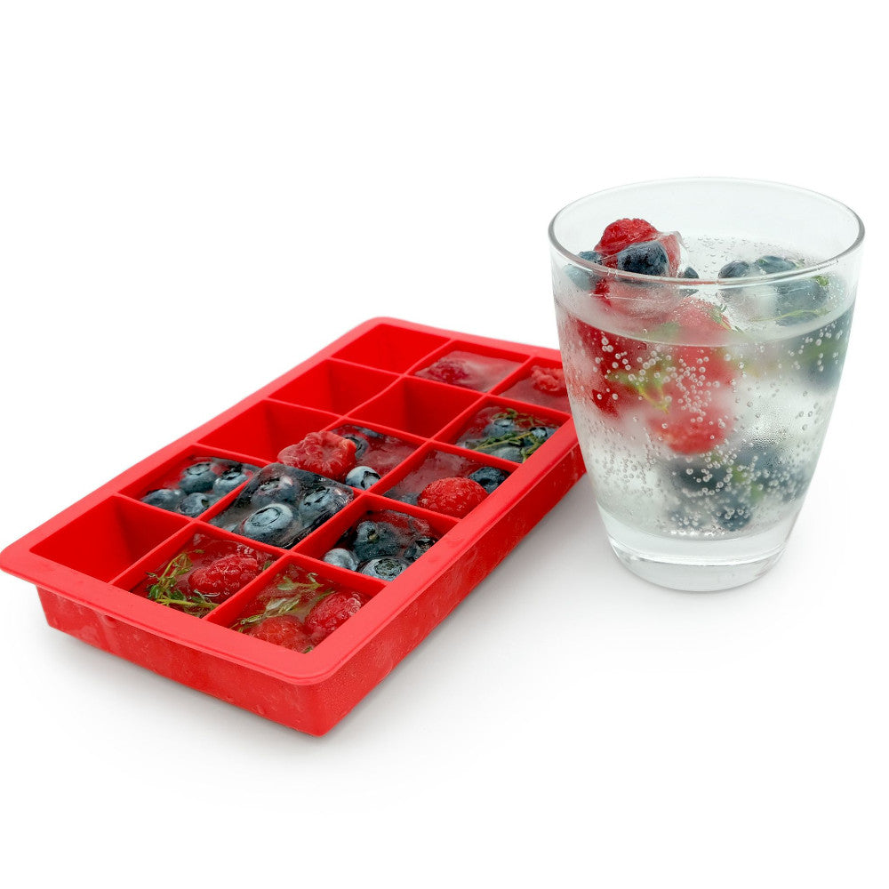 STARFRIT 092833 Silicone Ice Cube Tray - 15 cubes Red