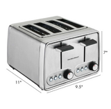HAMILTON BEACH MODERN CHROME 4 SLICE TOASTER