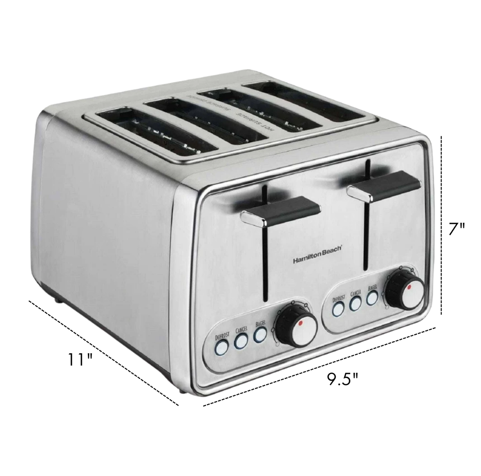 HAMILTON BEACH MODERN CHROME 4 SLICE TOASTER
