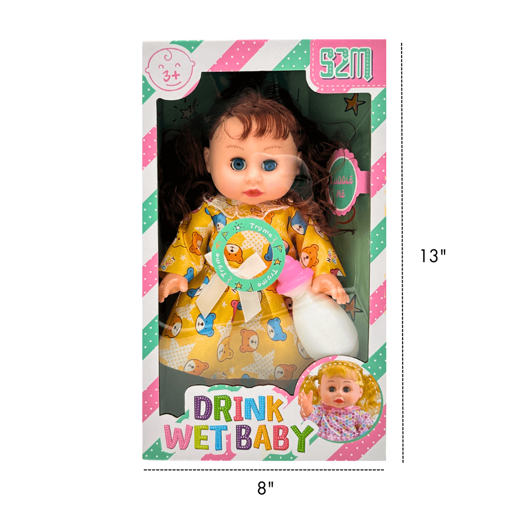 BABY DOLL W/ BOTTLE 13"