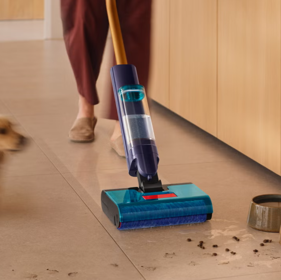 Dyson Clean + Wash Hygiene Wet Floor Cleaner with Hot-air Drying Dock, Two Rollers + Cleaning Solution