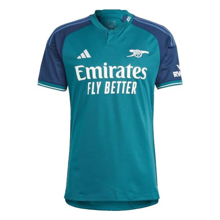 Maillot Tiers Arsenal 23/24 adidas Homme - Un maillot de supporter au look vintage Arsenal, confectionné à partir de matériaux recyclés (X-Large), Vert Riche / Bleu Marine Universitaire, X-Large