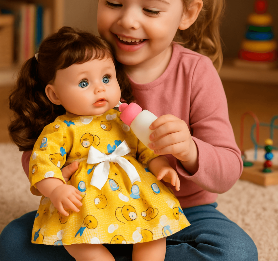 BABY DOLL W/ BOTTLE 13"