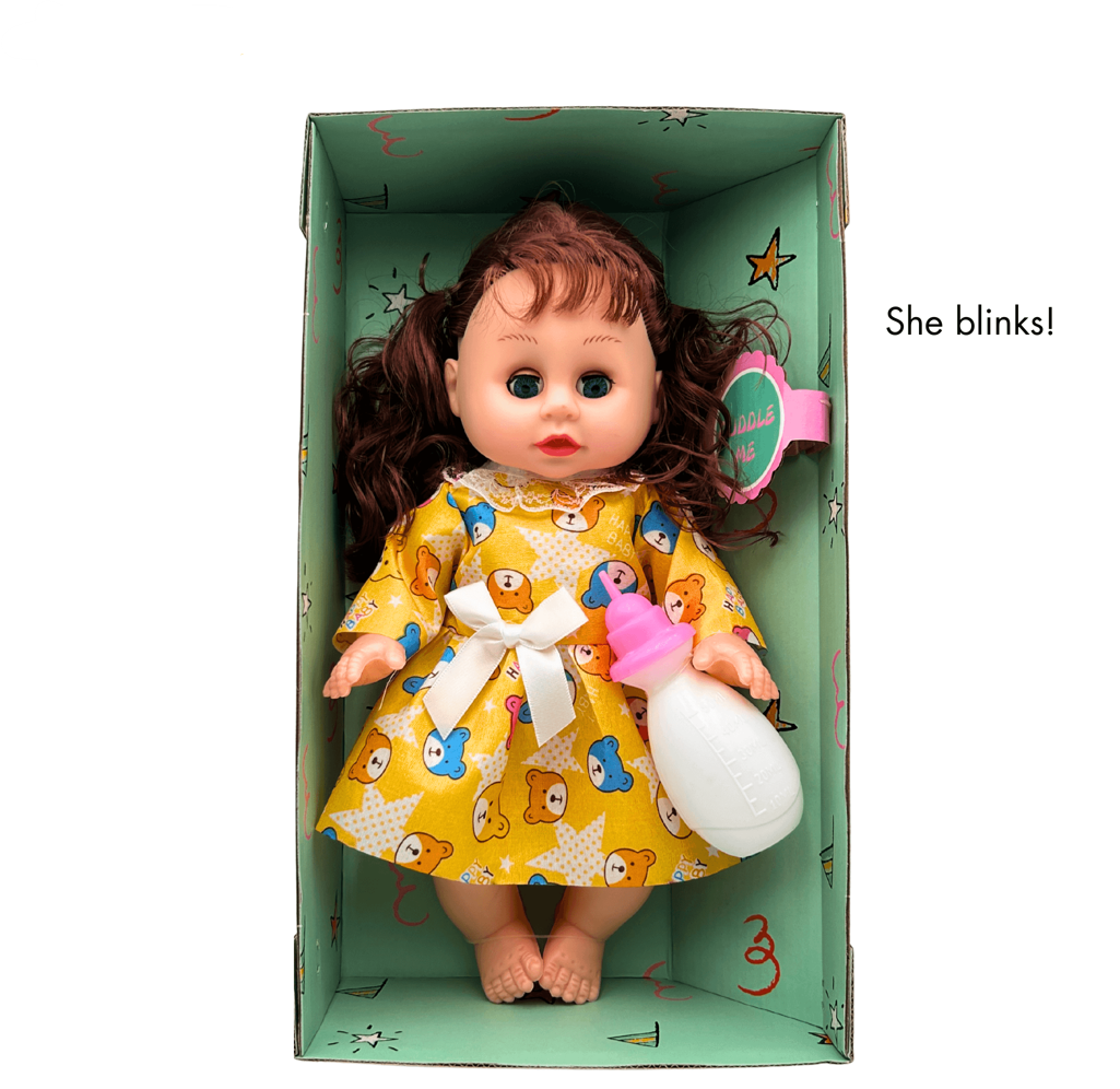 BABY DOLL W/ BOTTLE 13"