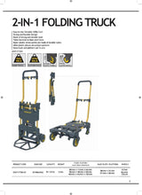 Stanley, 2-in-1 foldable truck SXWTD-FT585, Black/Yellow
