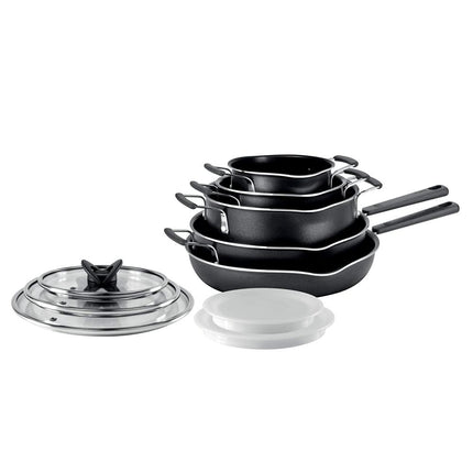 T-FAL 10 pc Stackable Cookware Set - Blemished package with full warranty - B198SA74