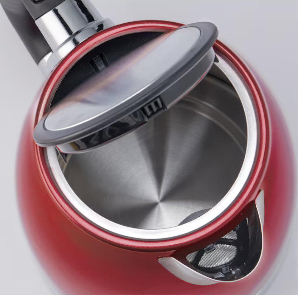 BETTY CROCKER BC-3710CMRWM Red Metallic 7-Cup Cordless Electric Kettle