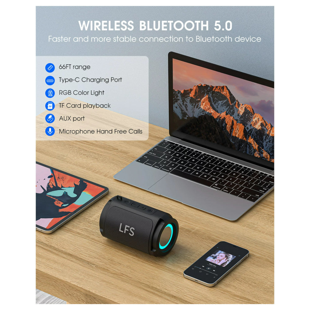 LFS BTSPEAKERV1 Bluetooth Portable Wireless Waterproof Mini Speaker
