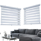 ITY CDNW-1 22 Olivia Stone Cordless Polyester Zebra Day-Night Blind 22"x84" in White