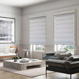 ITY CDNW-1 44 Olivia Stone Cordless Polyester Zebra Day-Night Blind 44"x84" in White