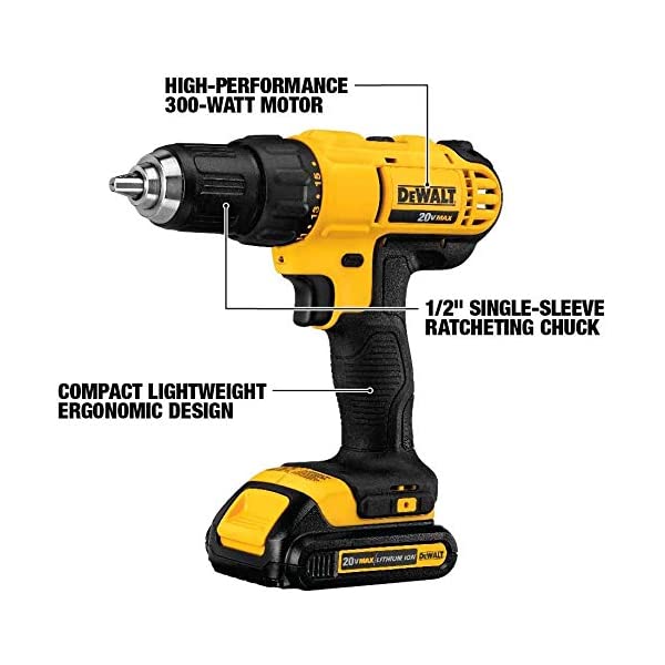 DEWALT 20V Lithium-Ion Compact Drill Kit - Refurbished with Full Manufacturer Warranty - DCD771C2