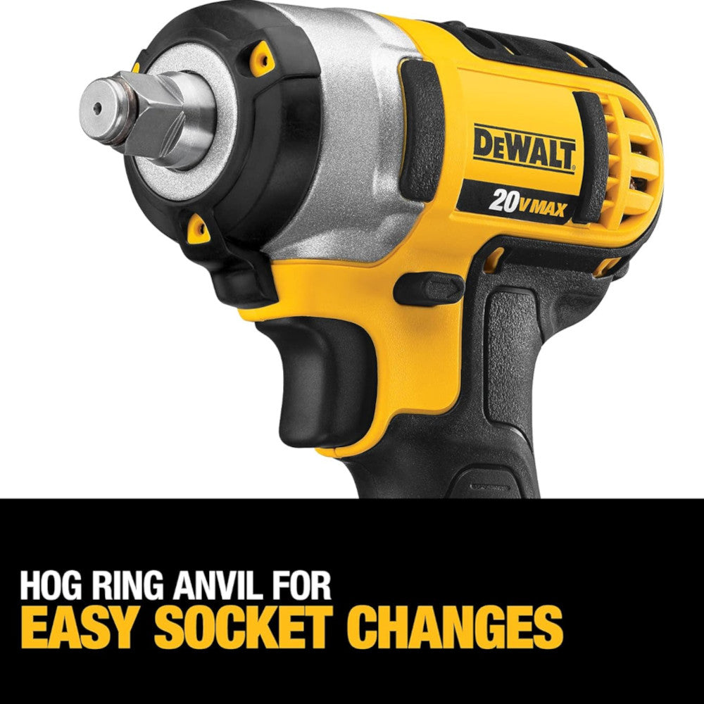 DEWALT 20-volt MAX Lithium Ion 3/8-Inch Impact Wrench Kit with Hog - Refurbished with Dewalt Warranty - DCF883M2