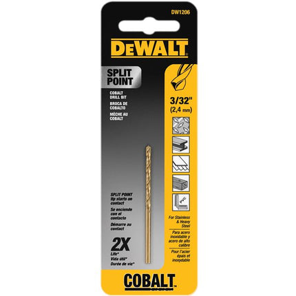 DEWALT 3/32-Inch Split Point Industrial Cobalt Drill Bit - DWA1206