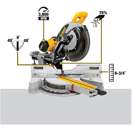 DEWALT 12-Inch Double Bevel, Sliding Compound Miter Saw - Refurbished with Dewalt Warranty - DWS779