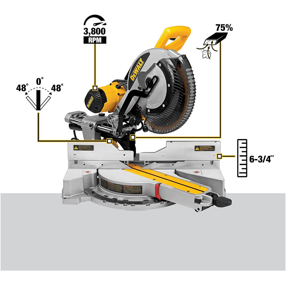 DEWALT 12-Inch Double Bevel, Sliding Compound Miter Saw - Refurbished with Dewalt Warranty - DWS779