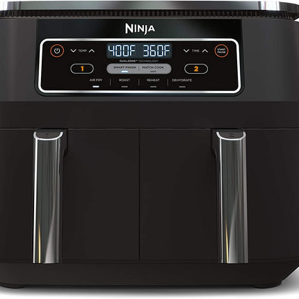 NINJA Foodi 4-in-1, 8-qt., 2-Basket Air Fryer with DualZone Technology - Factory serviced with Home Essentials warranty - DZ100