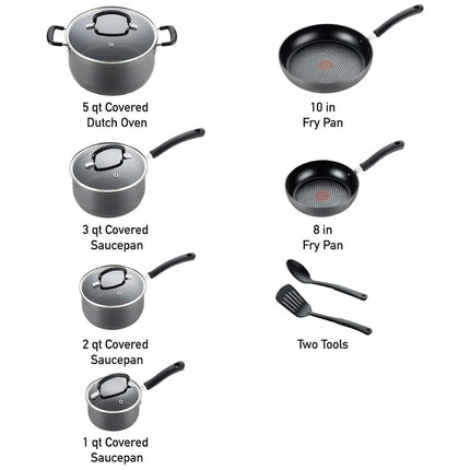 T-FAL E765SC75  Ultimate Hard Anodized Non-Stick 12 pc set - Blemished package with full warranty