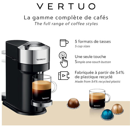 NESPRESSO ENV120 Vertuo Next Chrome  - Factory serviced with Home Essentials Warranty