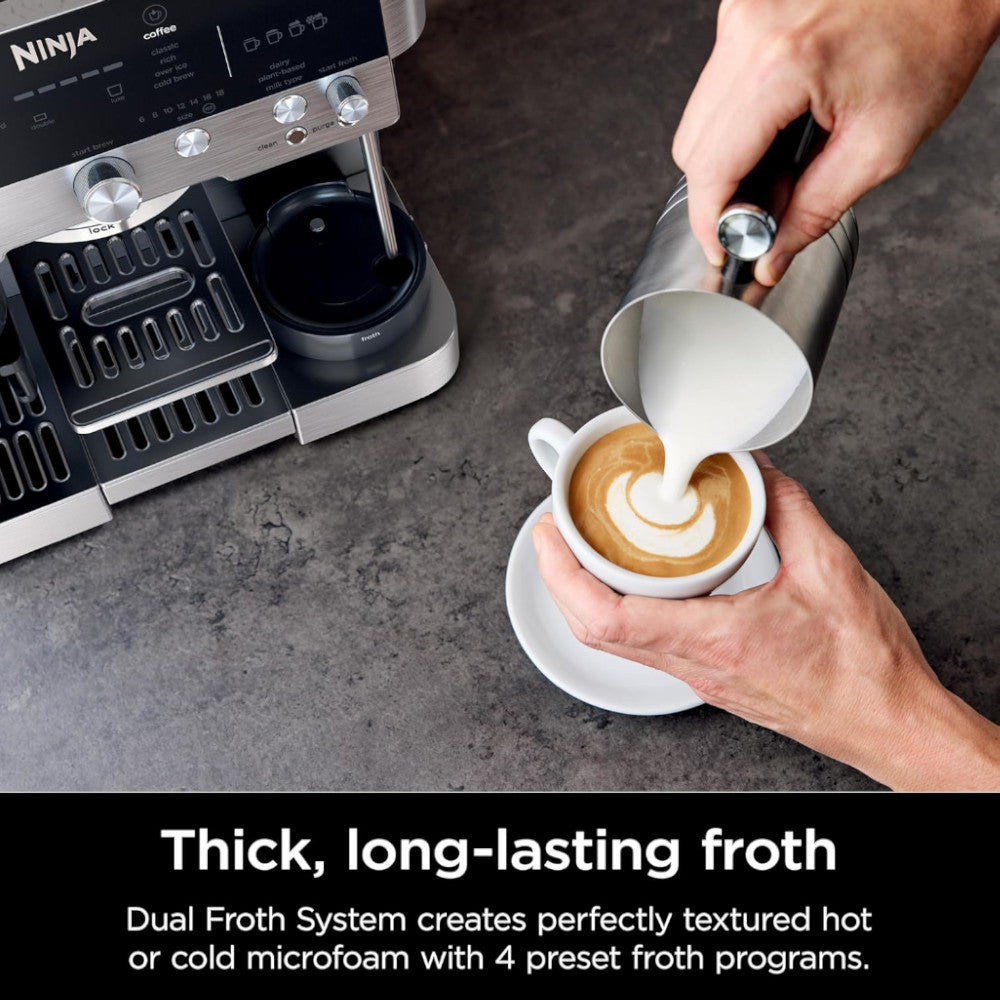 NINJA ES601C Espresso Luxe Premier Series Drip Coffee Maker and Rapid Cold Brew - Factory serviced with Home Essentials warranty