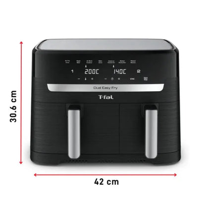 T-FAL EY901850 Dual Easy Fry Air fryer & Grill - Blemished package with full warranty