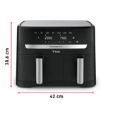 T-FAL EY901850 Dual Easy Fry Air fryer & Grill - Blemished package with full warranty