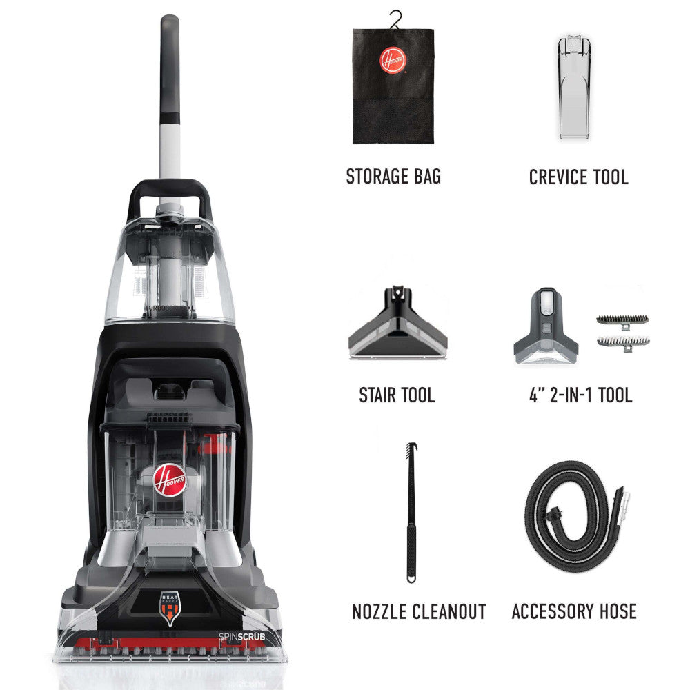 HOOVER FH68040VDI PowerScrub XL Pet Plus Corded Upright Vacuum Carpet Cleaner - Factory serviced with Home Essentials Warranty