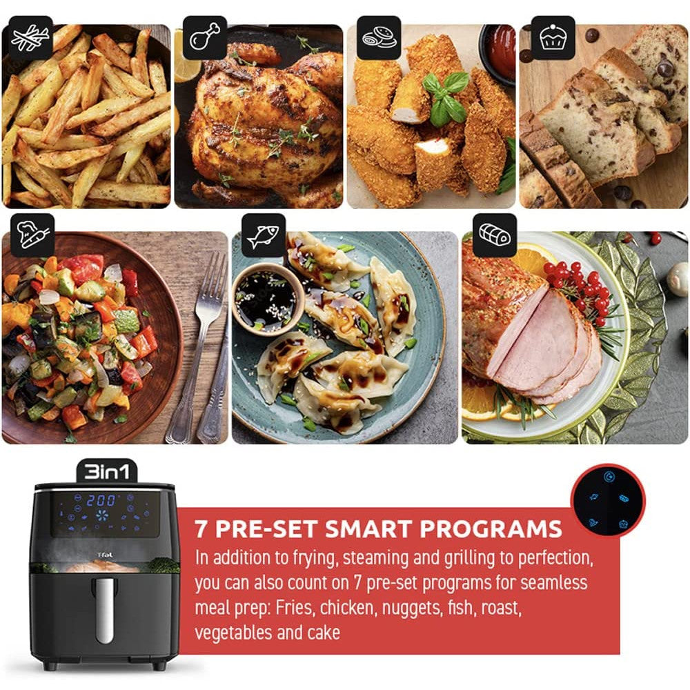 T-FAL Easy Fry Grill & Steam 3in1 XXL Air Fryer -  Blemished package with full warranty - FW201850