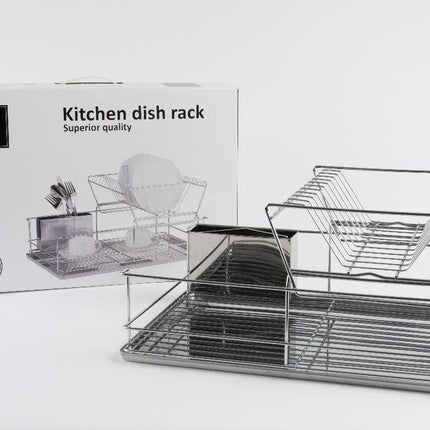 ITY 2 Tier Dish Rack with Chrome Tray - G3386