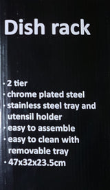 ITY 2 Tier Dish Rack with Chrome Tray - G3386