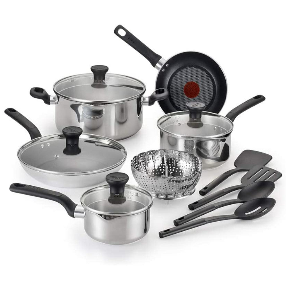 T-FAL Excite 14Pc Stainless Steel Pot Set - G706SE54