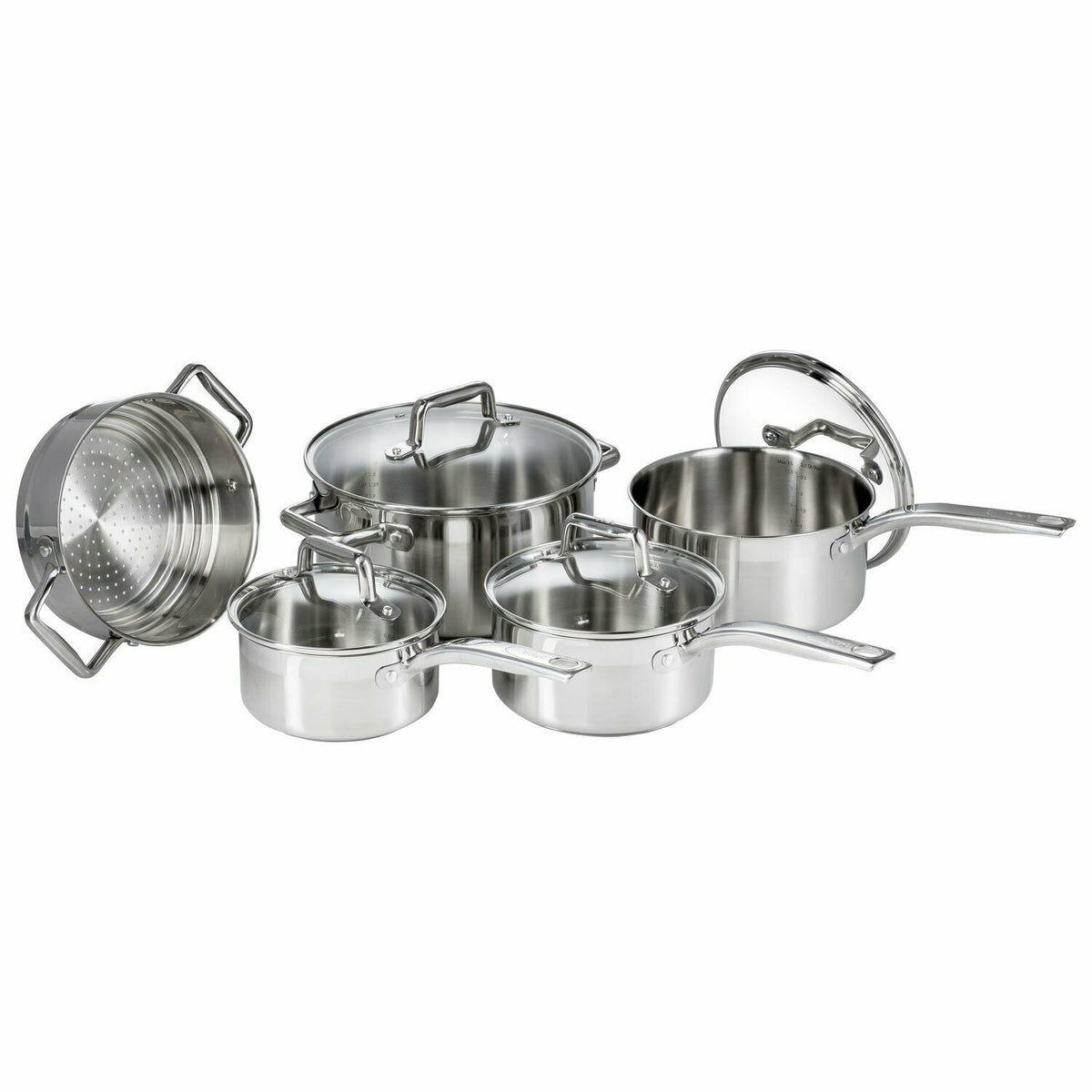 T-FAL 9 Piece Inspire Pot Set - Blemished package with full warranty - G707S974