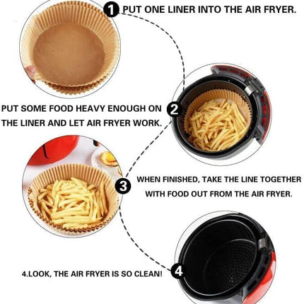 Round Non-Stick Air Fryer Disposable Liners 16cm, 50pcs