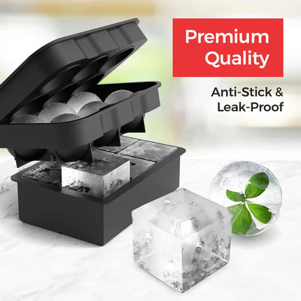 2 in 1 Pack Large Silicone Ice Cube Tray Mold