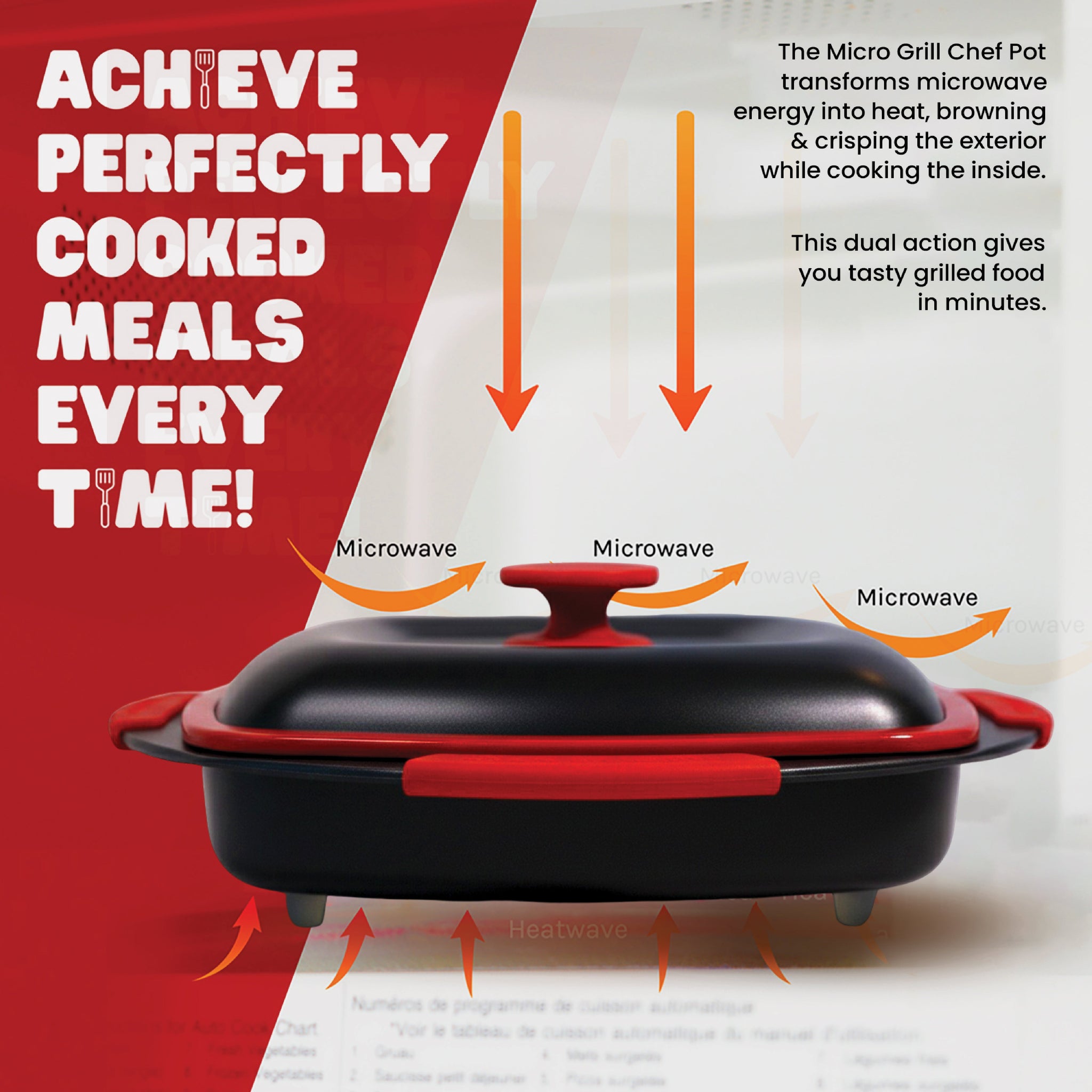 Micro Grill Chef Pot™ Microwave Cooking Pot – Versatile Microwave Food Cooker with Lid – Microwave Safe Steamer & Soup Pot – BPA-Free, Dishwasher Safe, Ideal for Fast Meals & Healthy Cooking