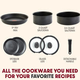 T-FAL L242S884 Ingenio Expertise Cookware 8 Piece Set Black