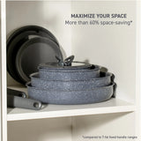 T-FAL L824SB64 Ingenio Essential Non-Stick Cookware 11PC Set - Granite