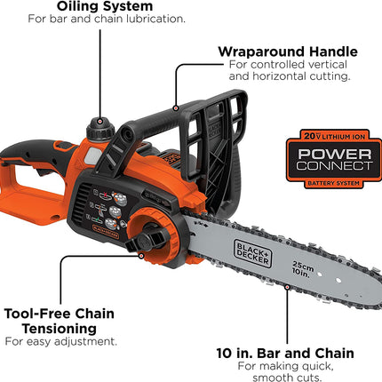 BLACK+DECKER 20v Lithium Chain Saw - Refurbished with Full Manufacturer Warranty - LCS1020
