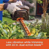 BLACK+DECKER LHT321 Electric Hedge Trimmer, 22-Inch- Refurbished with Full Manufacturer Warranty