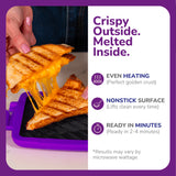 Micro Grill Classic™ Toastie Maker, Microwave Grill, Sandwich Toaster, 3 Minute Grilled Cheese, Crispy, Panini Press, Dishwasher Safe, Office, Home, Travel & School Dorms