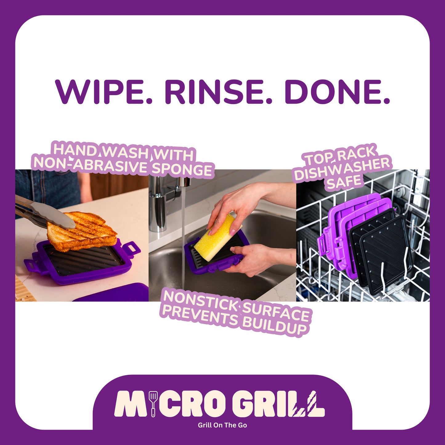 Micro Grill Classic™ Toastie Maker, Microwave Grill, Sandwich Toaster, 3 Minute Grilled Cheese, Crispy, Panini Press, Dishwasher Safe, Office, Home, Travel & School Dorms