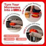 Micro Grill Classic™ Toastie Maker, Microwave Grill, Sandwich Toaster, 3 Minute Grilled Cheese, Crispy, Panini Press, Dishwasher Safe, Office, Home, Travel & School Dorms
