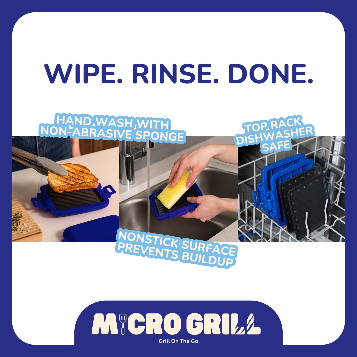 Micro Grill Classic™ Toastie Maker, Microwave Grill, Sandwich Toaster, 3 Minute Grilled Cheese, Crispy, Panini Press, Dishwasher Safe, Office, Home, Travel & School Dorms
