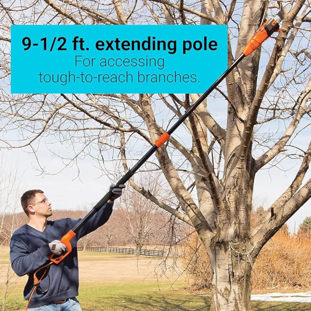 BLACK + DECKER PP610 Corded Pole Saw, 6.5-Amp, 10-Inch- Refurbished with Full Manufacturer Warranty