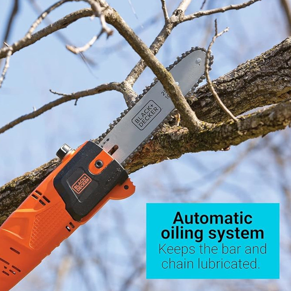 BLACK + DECKER PP610 Corded Pole Saw, 6.5-Amp, 10-Inch- Refurbished with Full Manufacturer Warranty